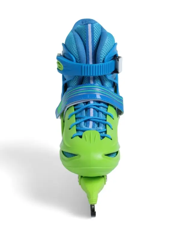 Коньки детские раздвижные BlackAqua, р. 26-29, для фитнеса, зелёные, синие