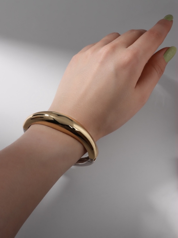 Браслет металл &laquo;Тренд&raquo; объёмный, цвет серебрено-золотой