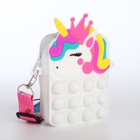 Сумка детская для девочки на молнии &laquo;Выбражулька&raquo;, pop it, цвет белый