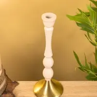 Подсвечник на 1 свечу "Бежевый" 10,5х10,5х30 см