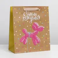 Пакет подарочный крафтовый, упаковка, &laquo;Шарик&raquo;, ML 23 х 27 х 11.5 см