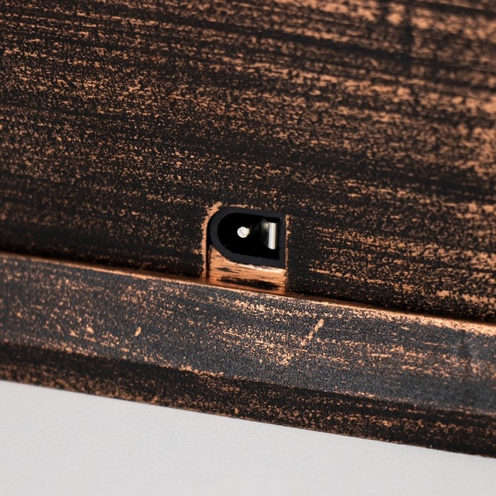 Ночник "Камин" LED от батареек 3хАА USB черный с медной патиной 12х14,5х26,5 см