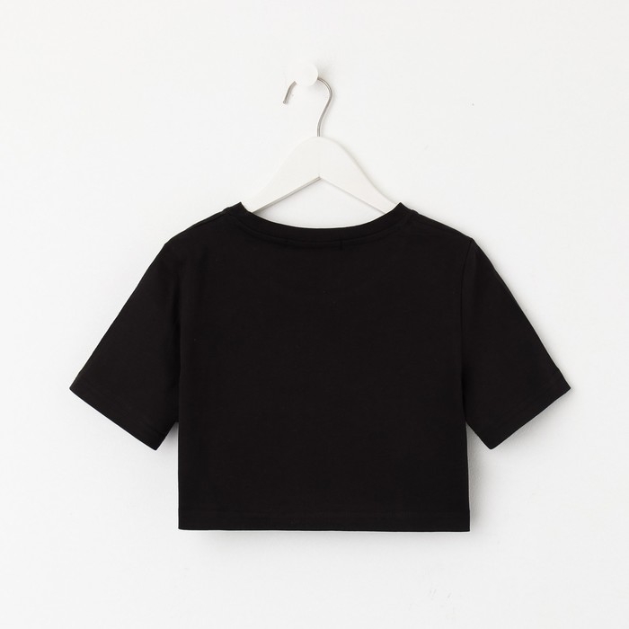 Футболка для девочки укороченная KAFTAN "Selfie", рост 164-170, цвет чёрный