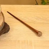 Заколка для волос фигурная, дерево Соно, ракушка, 20 см, цв. тёмно-коричневый