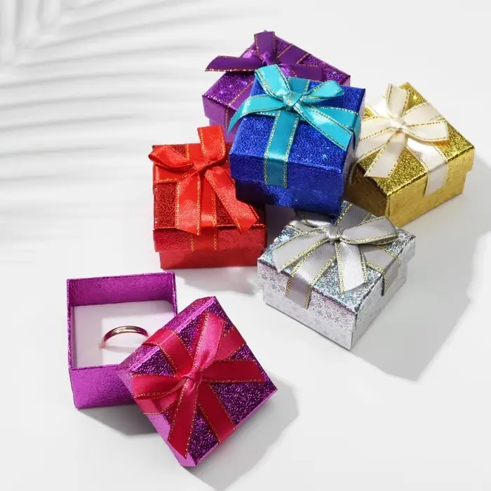 Набор подарочных коробочек 6 шт. под кольцо "Звёзды" перелив, 5*5, цвет МИКС (1249694)