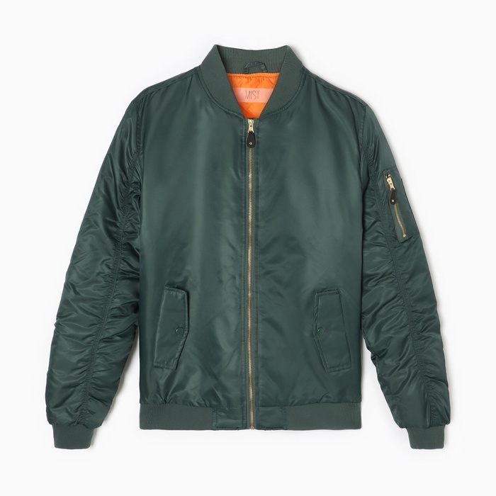 Бомбер мужской на молнии MIST, размер 48, хаки Бомбер мужской на молнии MIST, размер 48, хаки