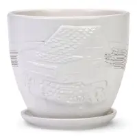 Горшок цветочный с поддоном 2,5 л, d18/h16 см белый керамика, "Голландия" (М)