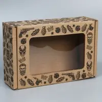 Коробка подарочная сборная с окном, упаковка, &laquo;Лучший из лучших&raquo;, бурый, 24 х 8 х 16 см