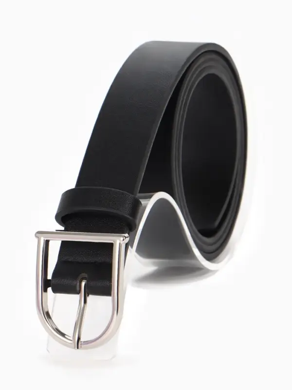 Ремень жен 05-01-02-01, Сент1025,  2,8*0,2*105 см, пряжка металл, 1 прок, черный