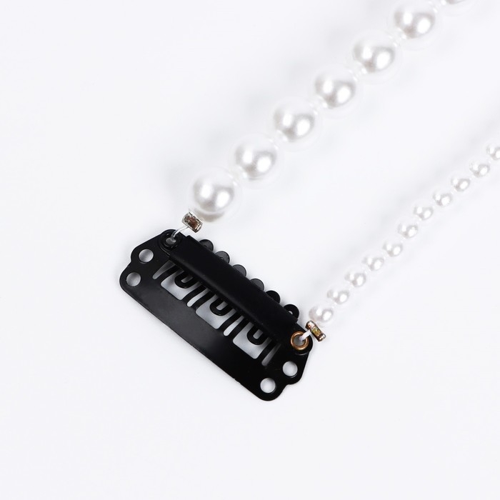 Заколка прядь с жемчугом новогодняя &laquo;Самой милой&raquo;, на Новый год, 7 х 6,4 см