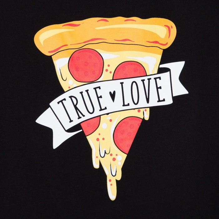 Пижама женская (футболка и брюки) KAFTAN Pizza р. 40-42, черный Пижама женская (футболка и брюки) KAFTAN Pizza р. 40-42, черный