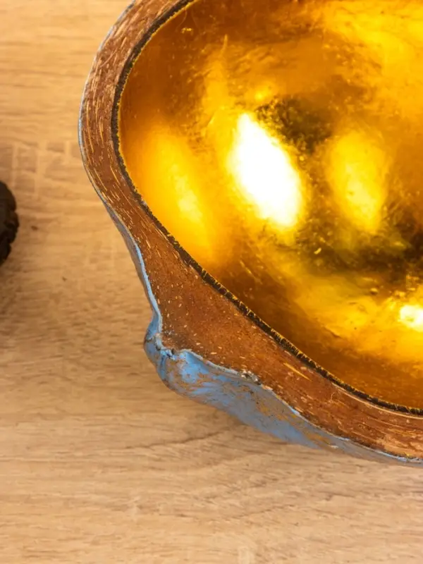 Чаша из кокоса, 22&times;19&times;10 см, сине-золотая