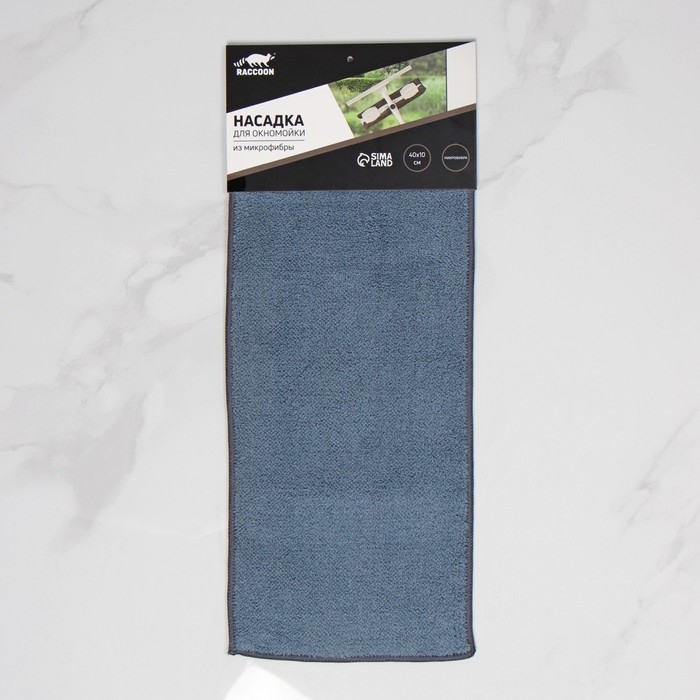 Насадка для окномойки Raccoon, микрофибра, 40&times;10 см, цвет синий