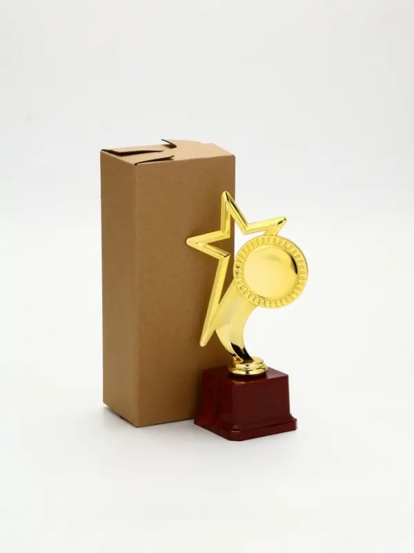 Наградная фигура под нанесение "Звезда" на красной подставке