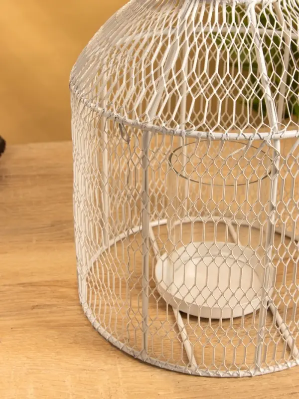 Подсвечник фонарь со стеклянной колбой 20,5х20,5х25 см, d 9 см, металл, цв. белый