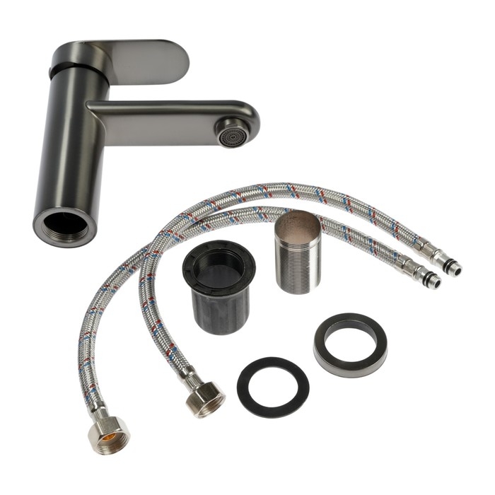 Смеситель для раковины ZEIN Z3760, однорычажный, высота излива 11,5 см, графит