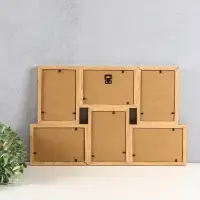 Фоторамка пластик на 6 фото 10х15 см "Двухцветная" бук и белый 29,5х46,5х2 см