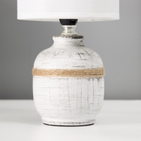 Настольная лампа с абажуром RISALUX &laquo;Шарлотта&raquo;, Е14, 40 Вт, бело-чёрный, 13&times;13&times;27 см