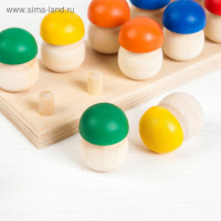 Счётный материал &laquo;Грибочки на полянке&raquo;, 10 шт., подставка со столбиками