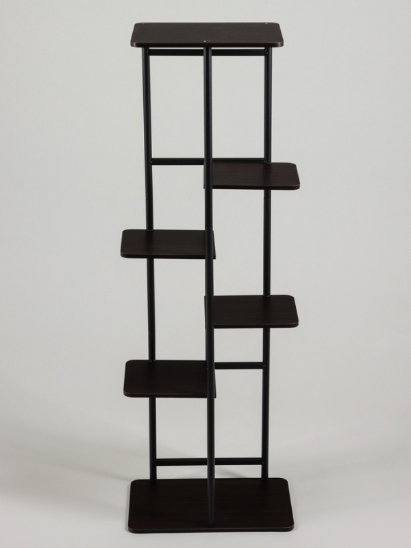 Подставка для цветов Greengo, 6 полок, 36 &times; 23 &times; 106 см, напольная, каркас металл, полки МДФ, чёрная