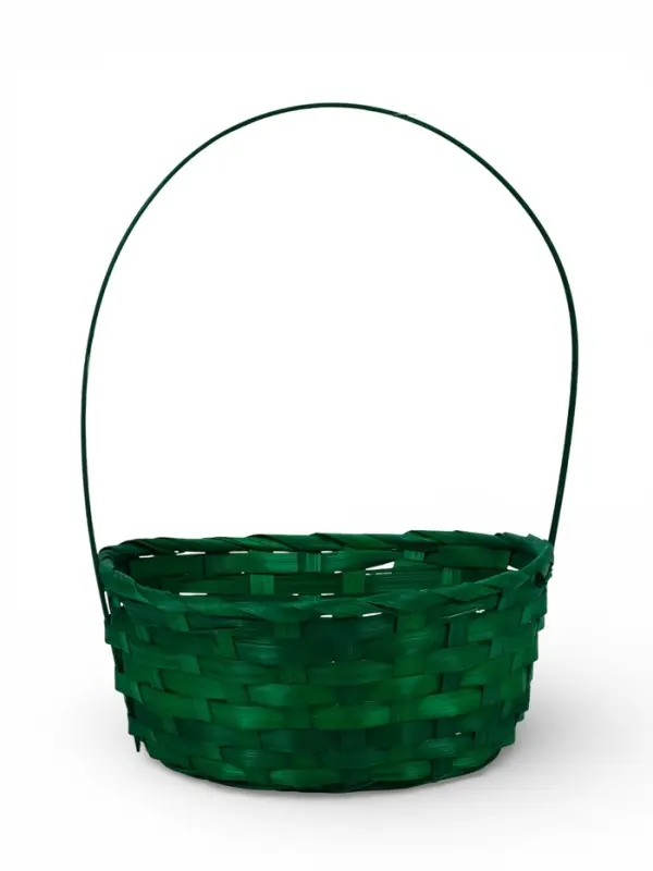 Набор корзин 3 шт 22х18x10 24х19x10 27х21x10 см ручка h=24/26/28 см зеленый