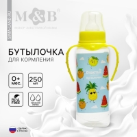 Бутылочка для кормления «Фрукты», классическое горло, 250 мл., от 0 мес., цилиндр, с ручками Бутылочка для кормления «Фрукты», классическое горло, 250 мл., от 0 мес., цилиндр, с ручками