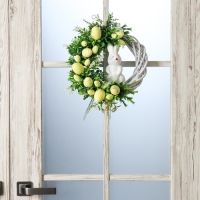 Венок на дверь интерьерный "Зайчик пасхальный" жёлтый d=29 см Венок на дверь интерьерный "Зайчик пасхальный" жёлтый d=29 см