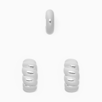 Набор серьги и каффы 3 шт. &laquo;Косичка&raquo; бублик, цвет серебро