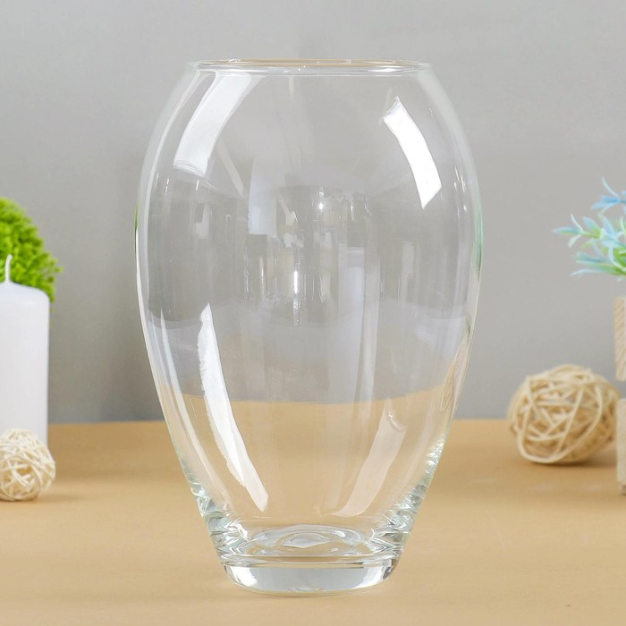 Ваза Ваза "Клавдия" средняя d-9см 20х12см, 1,6л прозрачная