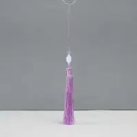 Подвеска текстиль, пластик "Кисть. Лотос" сиреневая 1,2х2,7х14,5 см