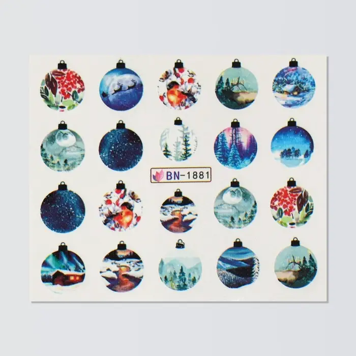 Слайдеры для ногтей &laquo;Ёлочные шары&raquo;, разноцветные