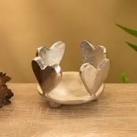 Подсвечник со стеклом "Сердце" алюминий 10х10х10 см