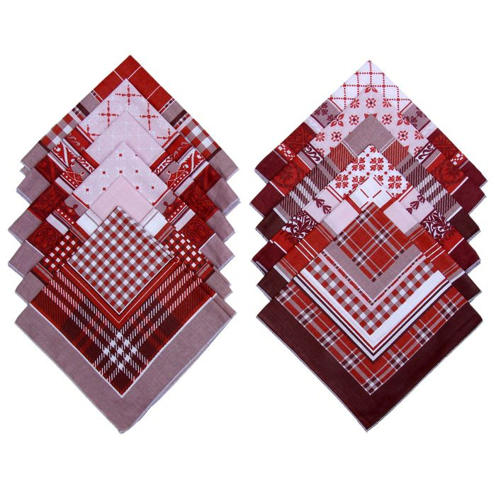 Мужские носовые платки Мужские носовые платки "Этель" размер 30х30 см, (набор 12 шт,) цвет коричневый, рисунок МИКС