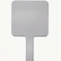 Зеркало с руч квад-т (1) б/увел ГАЛЬВАНИКА 16*9см пласт сереб подвес QF