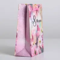 Пакет подарочный ламинированный, упаковка, &laquo;С 8 марта&raquo;, S 12 х 15 х 5.5 см
