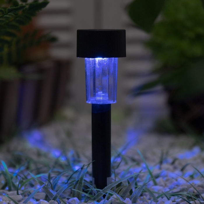 Набор садовых светильников на солнечной батарее &laquo;Цилиндр&raquo;, 4.5 &times; 30 &times; 4.5 см, 1 LED, свечение мульти (RGB), 10 шт.