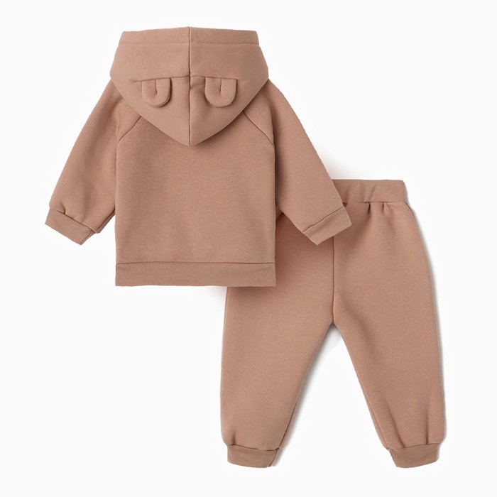 Костюм: толстовка и брюки Крошка Я, BASIC LINE, рост 86-92 см, цвет коричневый