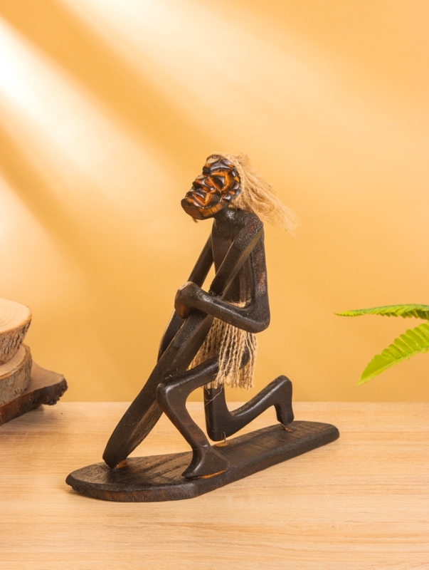 Сувенир "Абориген музыкант" дерево, 22х13х23 см