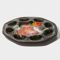 Подставка стеклянная для яиц Доляна &laquo;Народные мотивы&raquo;, 8 ячеек, 21,5&times;21,5 см