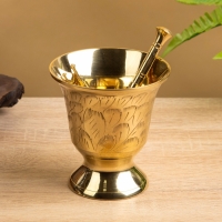 Ступка с пестиком, латунь 9х9х9,5 см