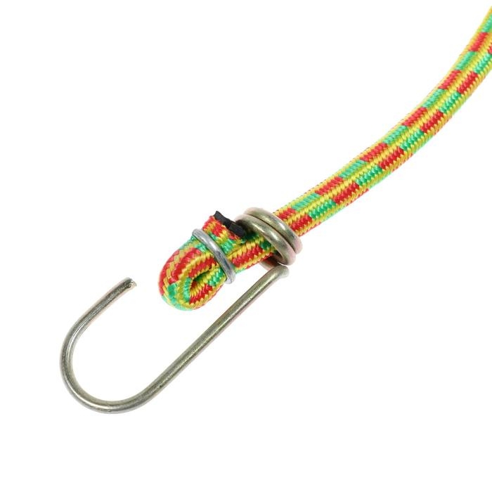 Резинка для крепления багажа TORSO, 80 см, d8 мм, металлические крючки, МИКС, набор 2 шт