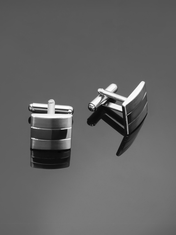 Запонки стальные &laquo;Квадрат&raquo; объёмный, цвет серебро