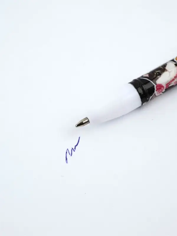 Ручка пластик с колпачком "Мемные коты", синяя паста, шариковая 0,5 мм