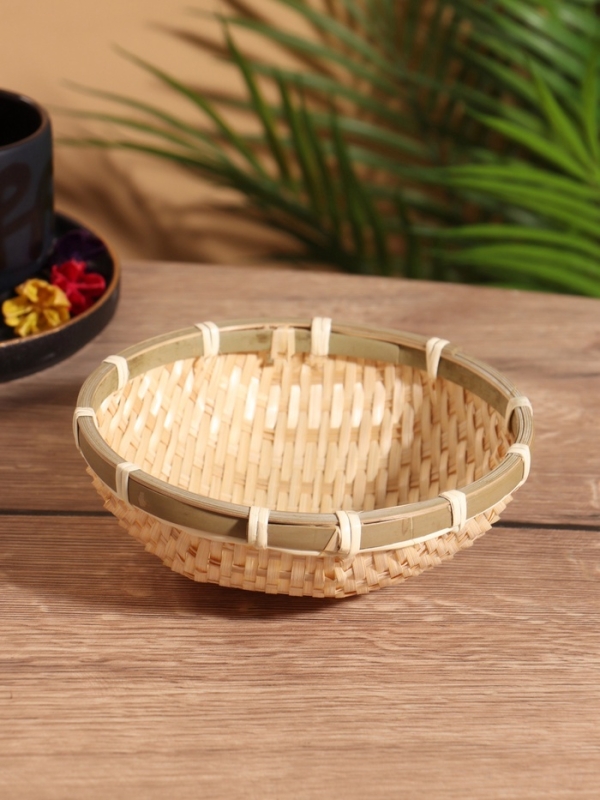 Чаша плетеная в 2 слоя, 15 см, бамбук