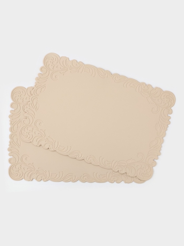 Набор салфеток сервировочных на стол Доляна, 2 шт, 45&times;30 см, бежевый