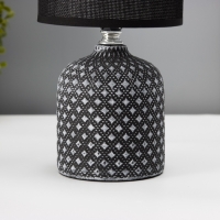 Настольная лампа с абажуром RISALUX &laquo;Рицио&raquo;, Е14, 40 Вт, чёрно-белый, 13&times;13&times;27 см