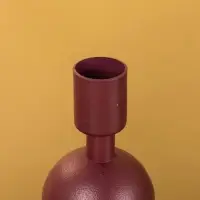 Подсвечник на 1 свечу текстурный "Баклажановый" с 2 сферами 8,5х8,5х18 см