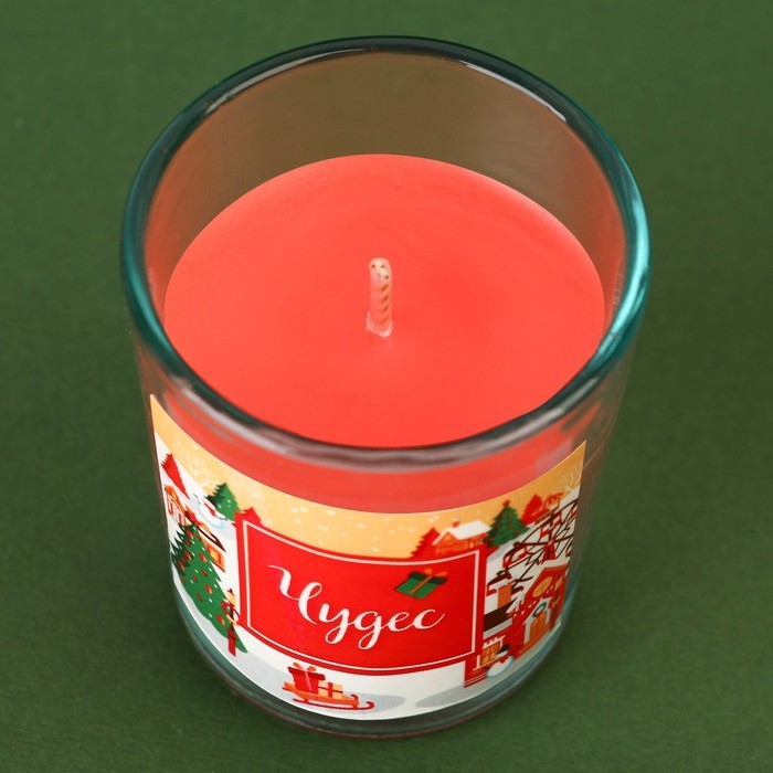 Набор новогодних свечей с аромадиффузором Набор новогодних свечей с аромадиффузором "Чудес, тепла и уюта", аромат мандарин