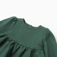 Платье с воротничком Крошка Я Linen, 86-92, зеленый
