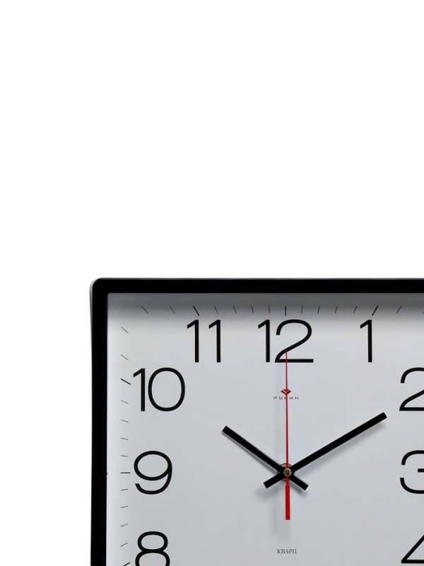 Часы настенные, интерьерные, бесшумные, 30 х 30 см, черные